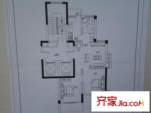 寶豐茗苑 2室2廳1衛(wèi)1廚 戶型圖