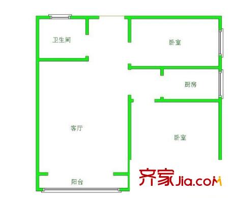 河茵樓 2室 戶型圖