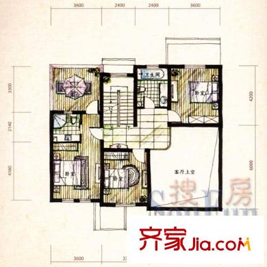 雅戈?duì)栂沩灋硠e墅 4室2廳2衛(wèi)1廚 戶型圖