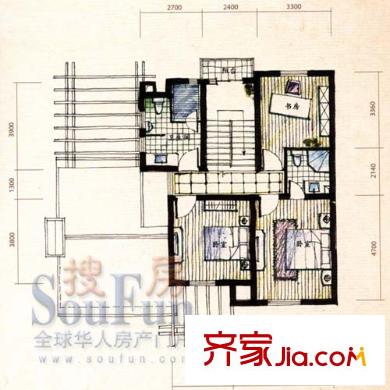 雅戈爾香頌灣別墅 2室1廳1衛(wèi)1廚 戶型圖