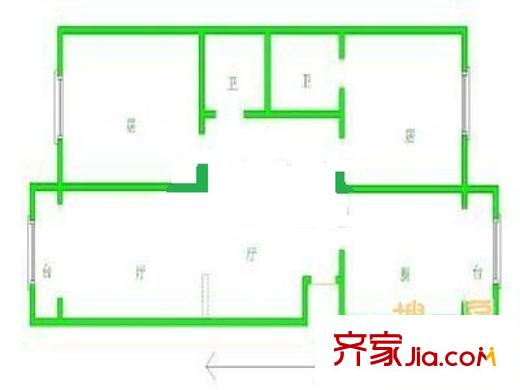泰達(dá)園三期戶型圖戶型圖 3室2廳2衛(wèi)1廚