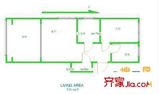 南岸家園 2室 戶型圖