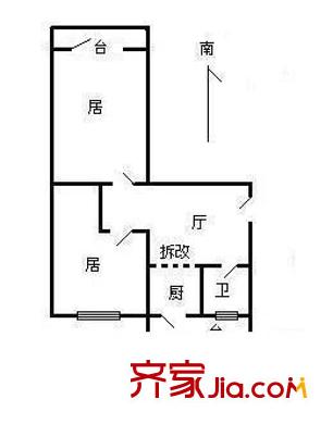 易川里戶型圖戶型圖 2室1廳1衛(wèi)1廚
