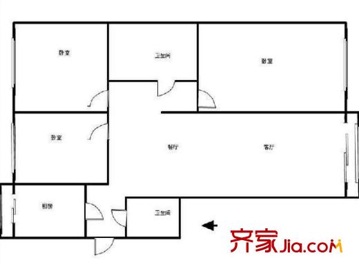 金杰里 3室 戶型圖