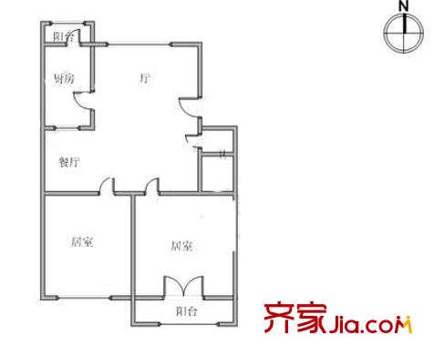 金杰里戶型圖戶型圖 2室2廳1衛(wèi)1廚