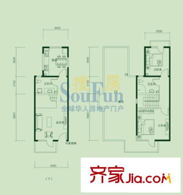 曹妃甸國際生態(tài)城萬年麗?；ǔ菓粜蛨DF4戶型 2室2廳1衛(wèi)1廚