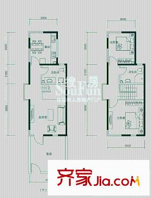 曹妃甸國際生態(tài)城萬年麗?；ǔ菓粜蛨DF1戶型 2室2廳1衛(wèi)1廚