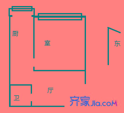 樂至里 1室 戶型圖