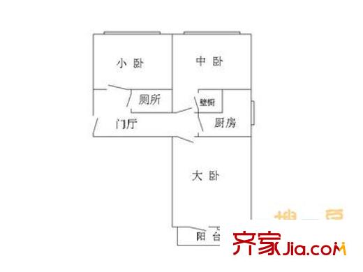 三益樓 3室 戶型圖