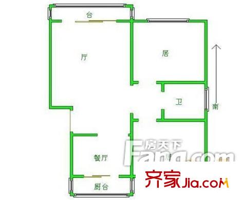 金典花園戶型圖戶型圖 2室1廳1衛(wèi)1廚