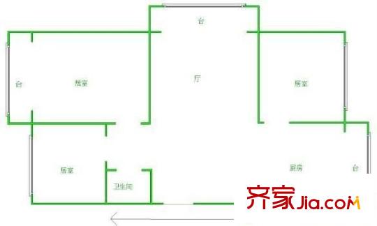 金典花園戶型圖戶型圖 3室1廳1衛(wèi)1廚