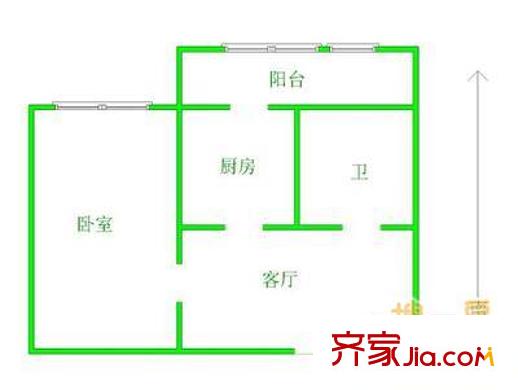 旭日里戶型圖戶型圖 1室1廳1衛(wèi)1廚