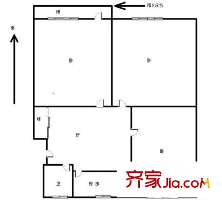 旭日里 3室 戶型圖