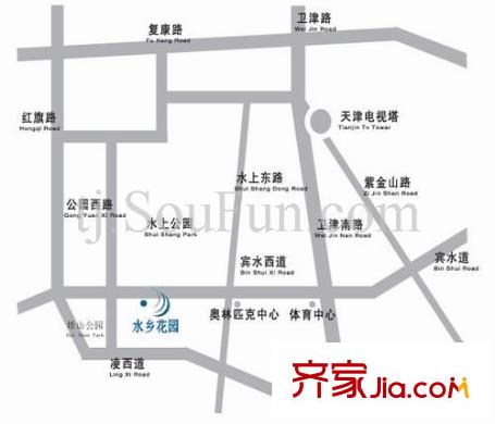 水鄉(xiāng)花園交通圖
