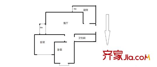 雪蓮東里 2室 戶型圖