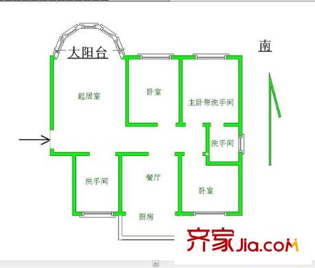 陽(yáng)光新園戶(hù)型圖戶(hù)型圖 3室2廳2衛(wèi)1廚