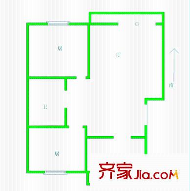 雪蓮東里戶型圖戶型圖 2室1廳1衛(wèi)1廚