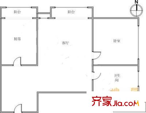雪蓮東里戶型圖戶型圖 1室1廳1衛(wèi)1廚