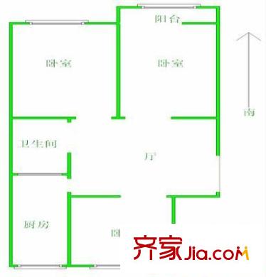 馮西樓 3室 戶型圖