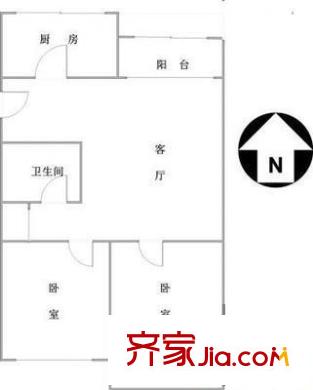 漢中里戶型圖戶型圖 2室1廳1衛(wèi)1廚