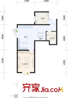 漢中里戶型圖戶型圖 1室1廳1衛(wèi)1廚