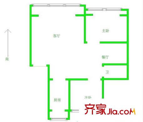 佳緣公寓戶型圖戶型圖 2室2廳1衛(wèi)1廚