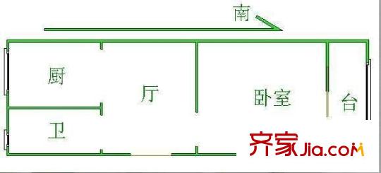 賓水西里戶型圖戶型圖 1室1廳1衛(wèi)1廚