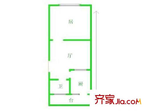 賓水西里戶型圖戶型圖 1室1廳1衛(wèi)1廚