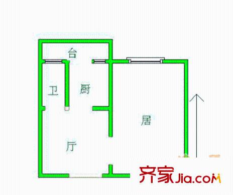 賓水西里戶型圖 戶型圖 1室1廳1衛(wèi)1廚