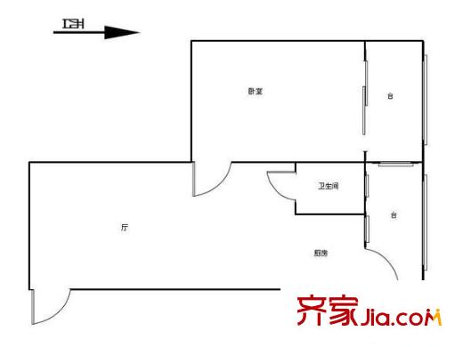 禮貌樓戶型圖戶型圖 2室1廳1衛(wèi)1廚