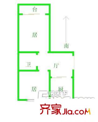賓水西里戶型圖戶型圖 2室1廳1衛(wèi)1廚