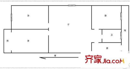 福澤溫泉公寓戶型圖戶型圖 3室1廳1衛(wèi)1廚