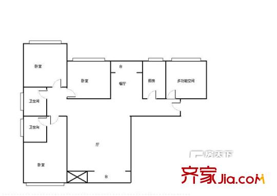 福澤溫泉公寓戶型圖戶型圖 4室2廳2衛(wèi)1廚