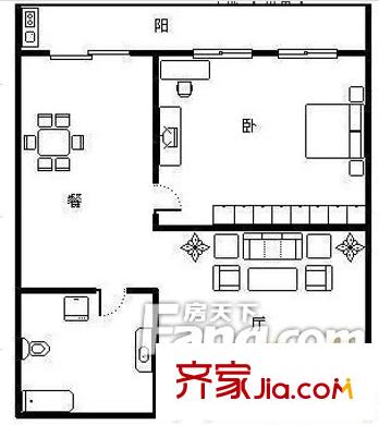 福澤溫泉公寓戶型圖戶型圖 1室1廳1衛(wèi)1廚