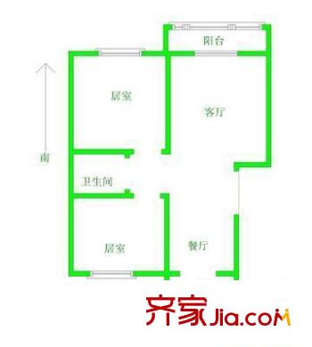 福澤溫泉公寓戶型圖戶型圖 2室2廳1衛(wèi)1廚