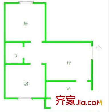 榮遷西里戶型圖戶型圖 2室1廳1衛(wèi)1廚
