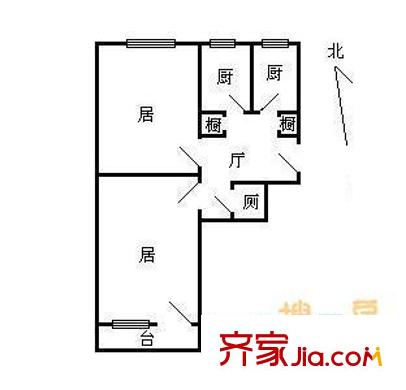 本溪樓戶型圖戶型圖 2室2廳1衛(wèi)1廚