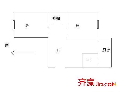 晨陽里戶型圖戶型圖 2室1廳1衛(wèi)1廚