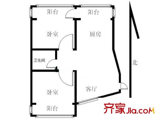 晨陽里 2室 戶型圖