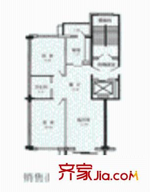 金達(dá)園戶型圖2室