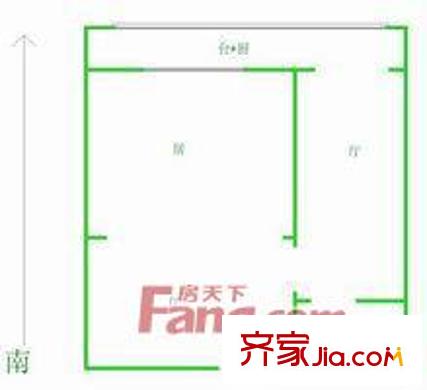 宜君西里戶型圖戶型圖 1室1廳1衛(wèi)1廚