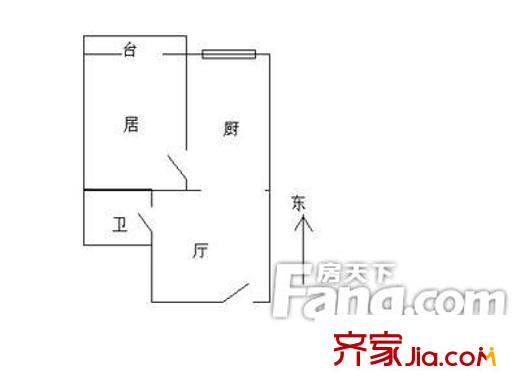 聚英里戶型圖戶型圖 1室1廳1衛(wèi)1廚