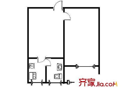 聚英里戶型圖戶型圖 1室1廳1衛(wèi)1廚