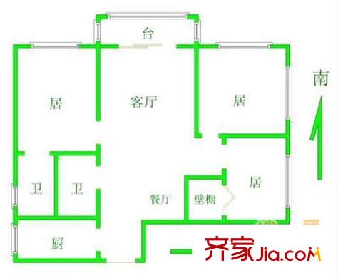 金達(dá)園戶型圖戶型圖 3室3廳3衛(wèi)2廚