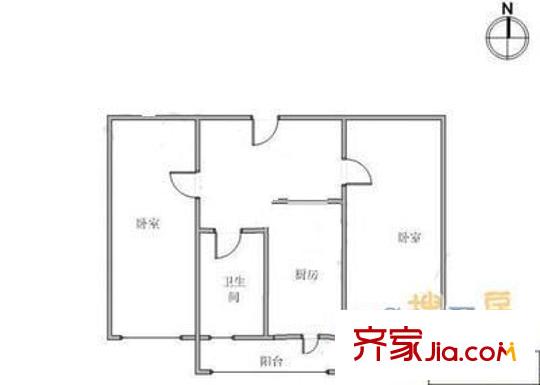 園蔭里戶型圖戶型圖 2室1廳1衛(wèi)1廚