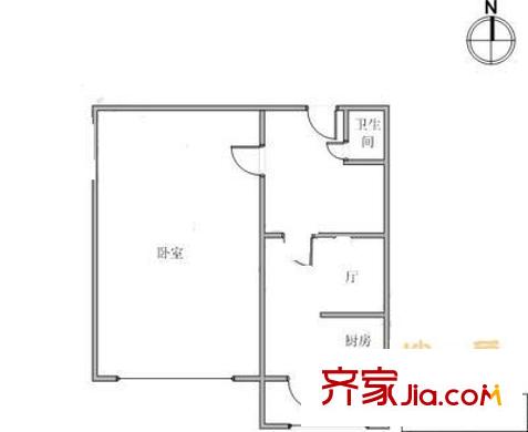 鳳園里戶型圖戶型圖 1室1廳1衛(wèi)1廚