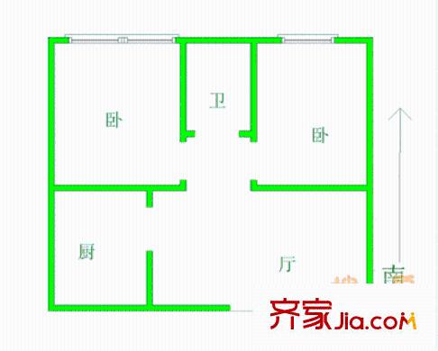 鳳園里戶型圖戶型圖 2室1廳1衛(wèi)1廚
