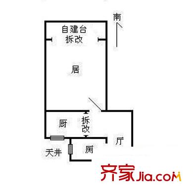 鳳園里戶型圖戶型圖 1室1廳1衛(wèi)1廚