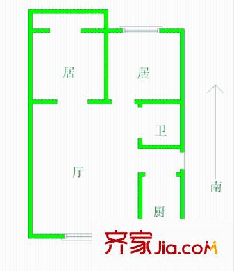 星瀾園戶型圖戶型圖 2室1廳1衛(wèi)1廚