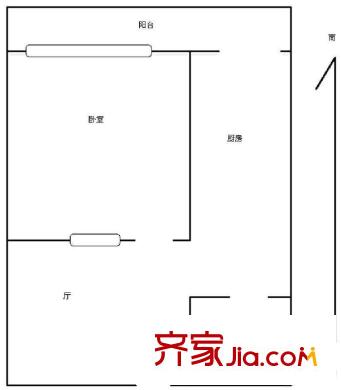 中山門南里戶型圖戶型圖 1室1廳1衛(wèi)1廚